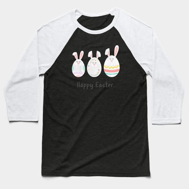 Happy Easter Bunny Baseball T-Shirt by Merchmatics